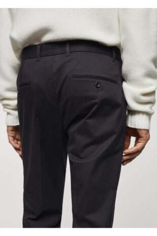 شلوار منگو لاجورد فاق نرمال مردانه مانگو 67000620