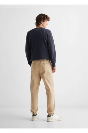 شلوار منگو بژ فاق نرمال مردانه مانگو 67000666