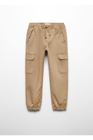 شلوار منگو قهوه ای فاق نرمال پسرانه مانگو 67010660