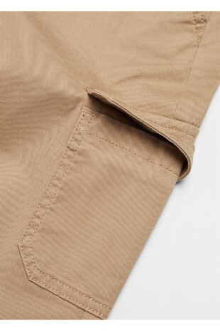 شلوار منگو قهوه ای فاق نرمال پسرانه مانگو 67010660