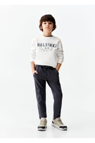 شلوار منگو سیاه فاق نرمال پسرانه مانگو 67050658