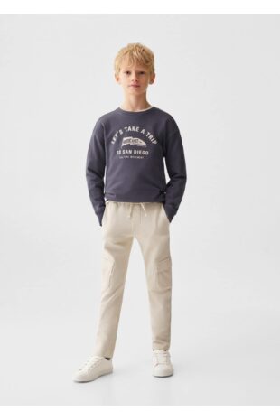 شلوار منگو بژ فاق نرمال پسرانه مانگو 67050658