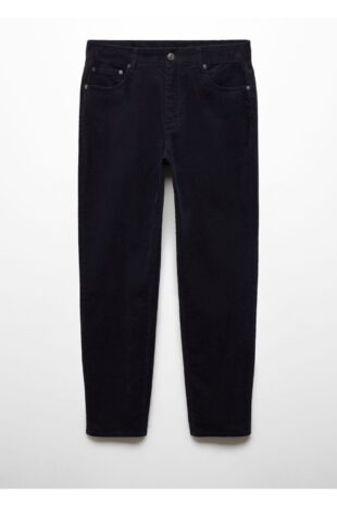 شلوار منگو لاجورد فاق نرمال مردانه مانگو 67000623