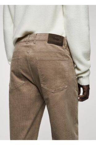 شلوار منگو بژ فاق نرمال مردانه مانگو 67000623