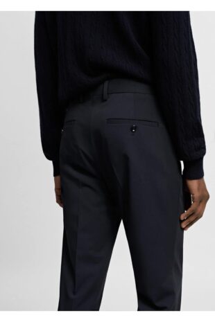 شلوار منگو لاجورد فاق نرمال مردانه مانگو 67000642