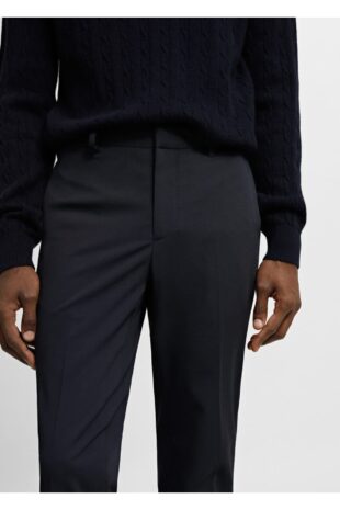 شلوار منگو لاجورد فاق نرمال مردانه مانگو 67000642