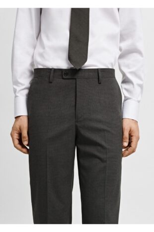 شلوار منگو سبز فاق نرمال مردانه مانگو 67000648