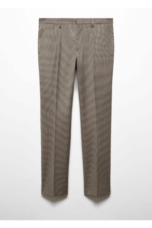 شلوار منگو بژ فاق نرمال مردانه مانگو 67000649