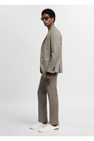 شلوار منگو بژ فاق نرمال مردانه مانگو 67000649