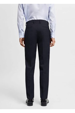 شلوار منگو لاجورد فاق نرمال مردانه مانگو 67000651