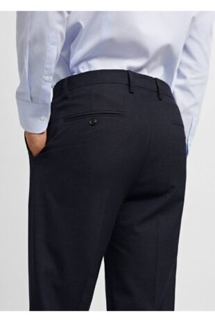 شلوار منگو لاجورد فاق نرمال مردانه مانگو 67000651