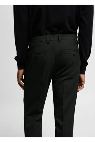 شلوار منگو سبز فاق نرمال مردانه مانگو 67000653