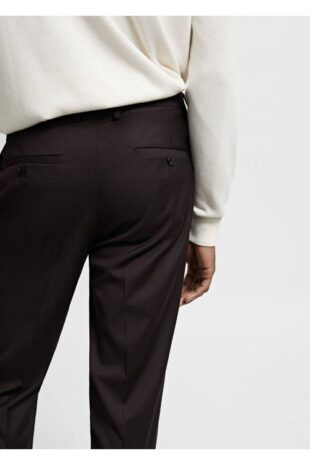 شلوار منگو خاکستری فاق نرمال مردانه مانگو 67000654