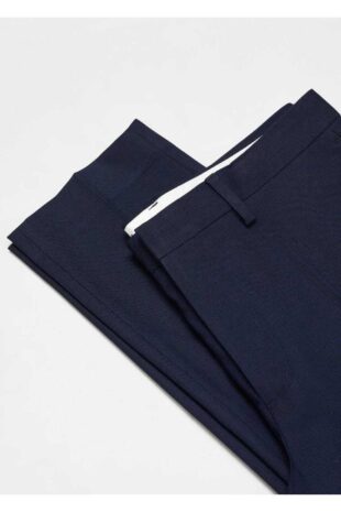 شلوار منگو لاجورد فاق نرمال مردانه مانگو 67010650