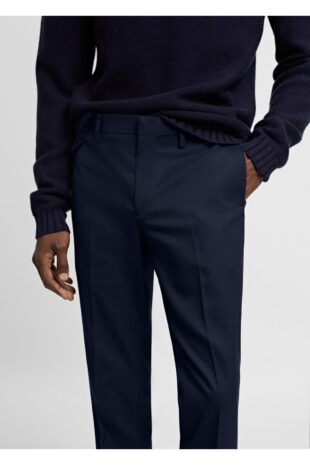 شلوار منگو لاجورد فاق نرمال مردانه مانگو 67010650