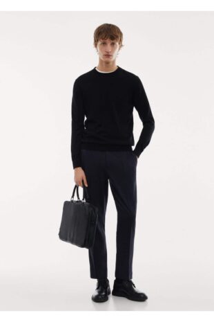 شلوار منگو لاجورد فاق نرمال مردانه مانگو 67010618