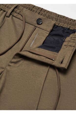 شلوار منگو خاکی فاق نرمال مردانه مانگو 67010618