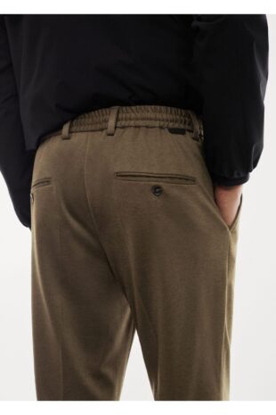 شلوار منگو خاکی فاق نرمال مردانه مانگو 67010618