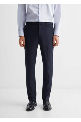 شلوار منگو لاجورد فاق نرمال مردانه مانگو 67010659