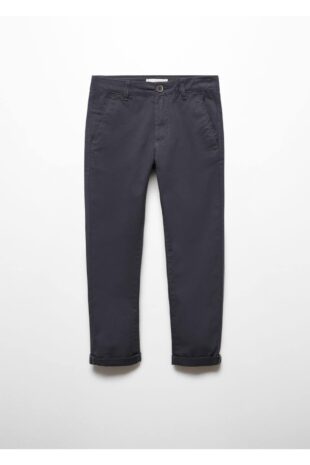 شلوار منگو خاکستری فاق نرمال پسرانه مانگو 67010662