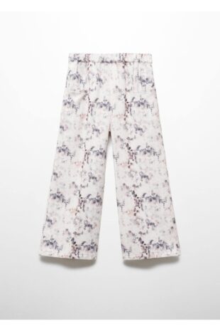 شلوار منگو سفید فاق نرمال دخترانه مانگو 67080680