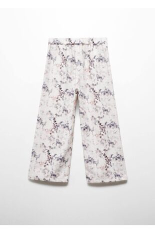 شلوار منگو سفید فاق نرمال دخترانه مانگو 67080680