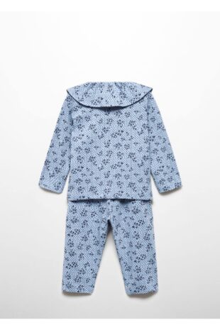 ست پیژامه آبی فاق نرمال بلند دخترانه مانگو 57039104