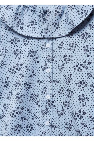 ست پیژامه آبی فاق نرمال بلند دخترانه مانگو 57039104