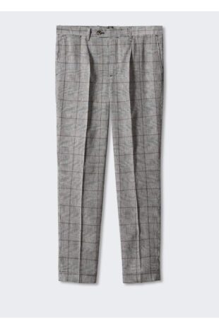 شلوار منگو خاکستری فاق نرمال مردانه مانگو 57040563