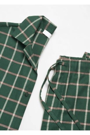 ست پیژامه سبز فاق نرمال بلند زنانه مانگو 57077743