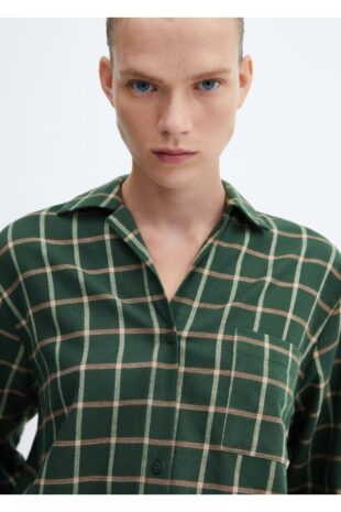 ست پیژامه سبز فاق نرمال بلند زنانه مانگو 57077743