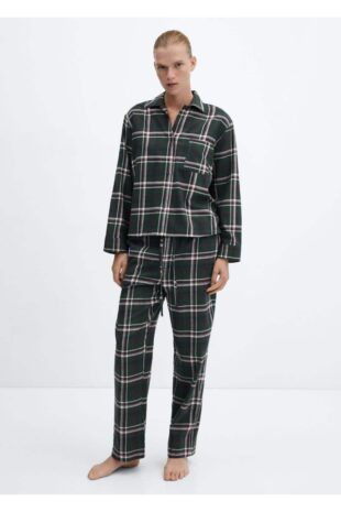 ست پیژامه قرمز فاق نرمال بلند زنانه مانگو 57097741