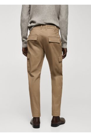 شلوار منگو بژ فاق نرمال مردانه مانگو 67000628