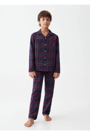 ست پیژامه قرمز فاق نرمال بلند پسرانه مانگو 57079090