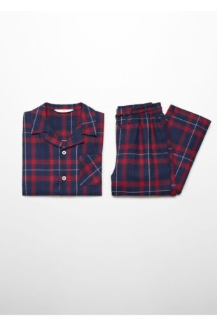 ست پیژامه قرمز فاق نرمال بلند پسرانه مانگو 57079090