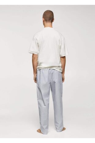 ست پیژامه آبی فاق نرمال بلند مردانه مانگو 67020676