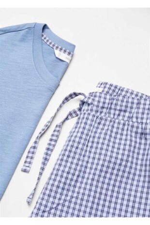 ست پیژامه لاجورد فاق نرمال ندارد مردانه مانگو 67050674