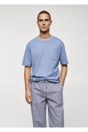 ست پیژامه لاجورد فاق نرمال ندارد مردانه مانگو 67050674