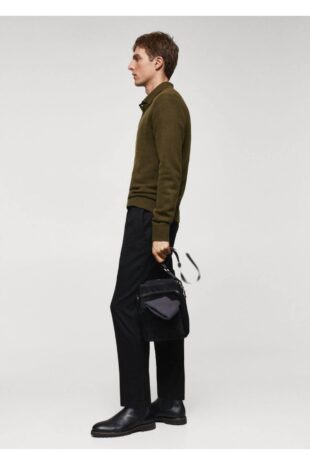 بافت منگو خاکی مردانه مانگو 67070643