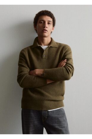 بافت منگو خاکی مردانه مانگو 67070643