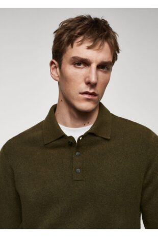 بافت منگو خاکی مردانه مانگو 67070643