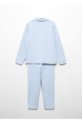 ست پیژامه آبی فاق نرمال بلند پسرانه مانگو 67080677