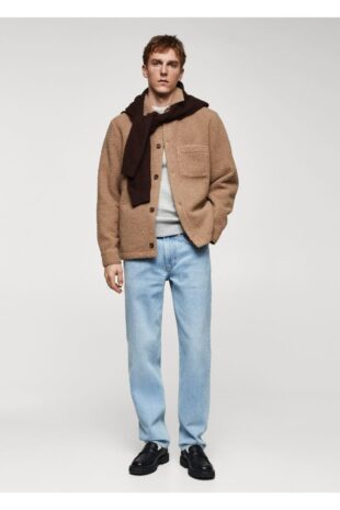 کت منگو قهوه ای مردانه مانگو 67030643