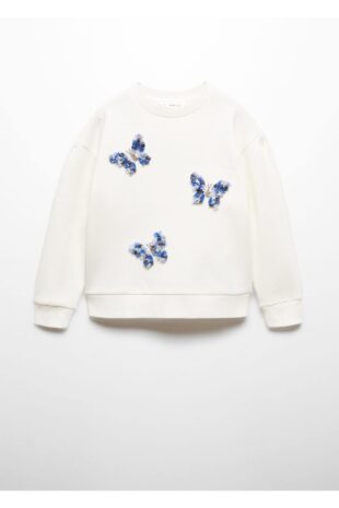 سویشرت منگو سفید دخترانه مانگو 67060648