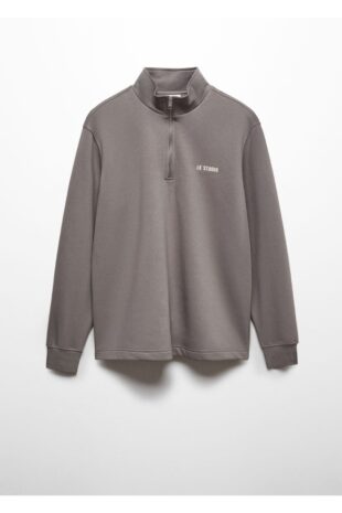 سویشرت منگو خاکستری مردانه مانگو 67020648