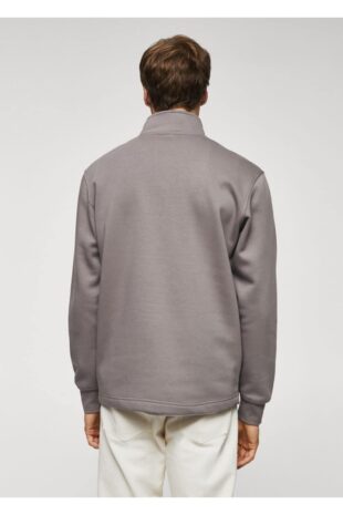سویشرت منگو خاکستری مردانه مانگو 67020648