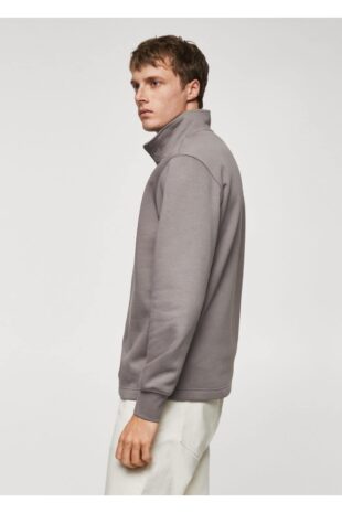 سویشرت منگو خاکستری مردانه مانگو 67020648