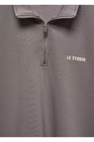 سویشرت منگو خاکستری مردانه مانگو 67020648