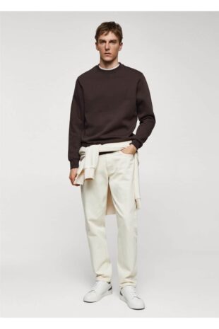 سویشرت منگو قهوه ای مردانه مانگو 67020649