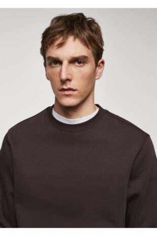 سویشرت منگو قهوه ای مردانه مانگو 67020649